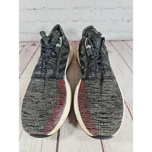 Adidas Pure Boost Go Gray Black Red Athletic Running Shoes Men\'s Size 13 main image 3